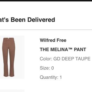 NWT Aritzia Melina pant（0）